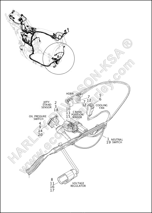 WIRING HARNESS, MAIN NON-ABS - XG750A (FRONT LOWER)